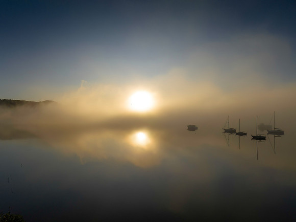 Boats in the fog