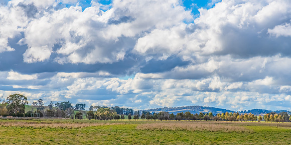 Clouds and a Winter sky over rural land