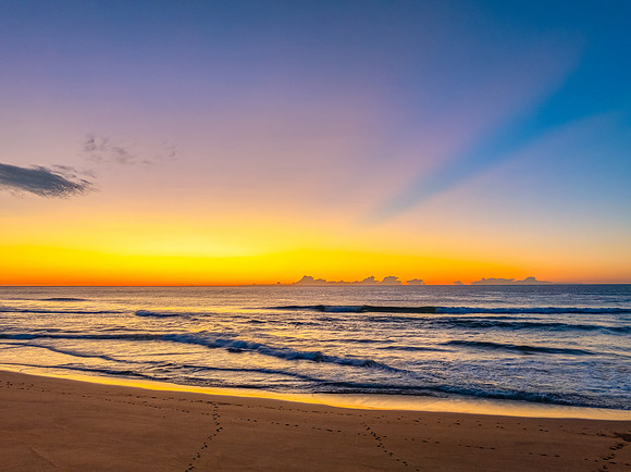 Northern Beaches Sunrise at the seaside with rain clouds