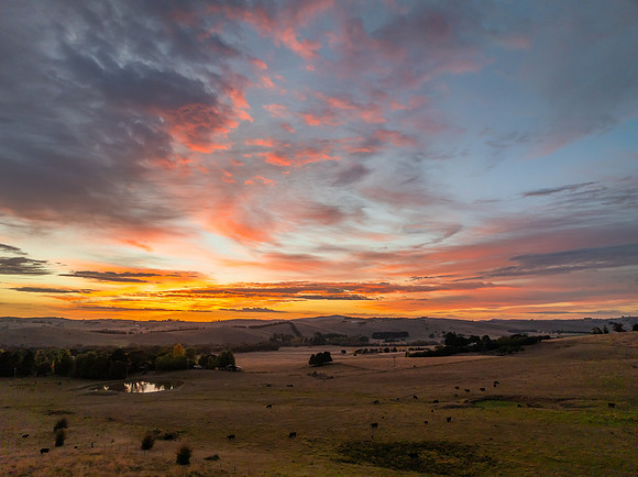 Sunrise light over the countryside