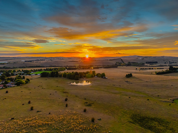 Sunrise light over the countryside