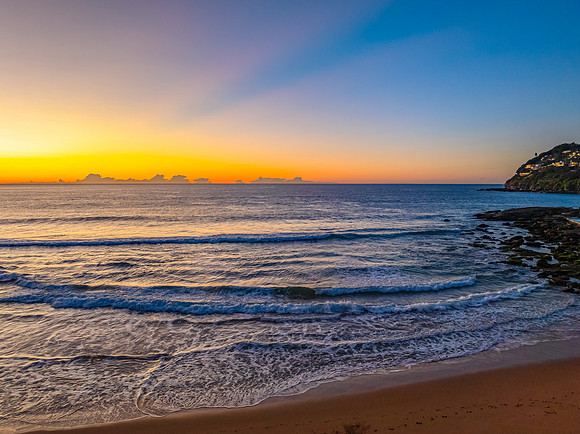 Northern Beaches Sunrise at the seaside with rain clouds