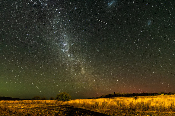 In the dark of the night the Milky Way Galaxy lights up the sky
