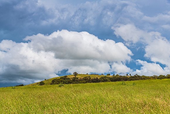 Stormy skies over the rural countryside