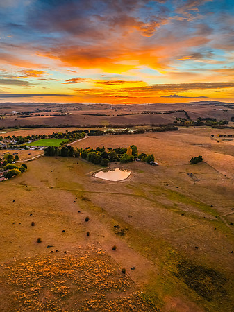 Sunrise light over the countryside